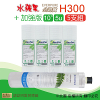 【水蘋果】Everpure H300 公司貨濾心+加強版10英吋5微米PP濾心(5支組)