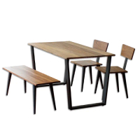 【HERA 赫拉】工業風亞鐵餐桌椅組合/一桌三椅(餐桌/餐椅/長凳)