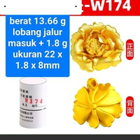 cetakan buah kalung liontin emas, perak model bunga peony cantik