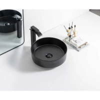 Wastafel Wikea Hitam K539 bulat / Wastafel bulat hitam K 539 Kran Keramik
