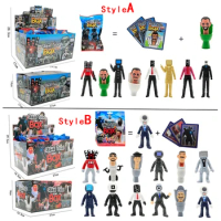 24pcs Skibidi Toilet Man Vs Monitor Toys Doll Card Game Action Figures Model Anime Toy Kids Gifts