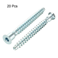 Hot Stock Window Hardware | 20 pcs 7×39/49/59/69 mm hex socket drive furniture confirmation screws, 