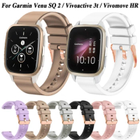 New 20mm Watch Strap For Garmin Venu SQ 2 Venu2 Plus Sport Watchband For Vivoactive 3 3t HR Forerunner 245 645 Silicone Bracelet