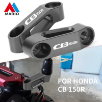 1 Pair Motorcycle Accessories CNC Aluminum Rearview Mirror Extension Mount Bracket Holder For Honda CB150R CB400F CB 150R 400F