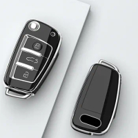 Soft TPU Car Flip Key Case Cover Holder for Audi A1 A3 A6 A6L Q2 Q3 Q7 TTS R8 S6 RS3 Key Protection Shell Fob Car Accessories