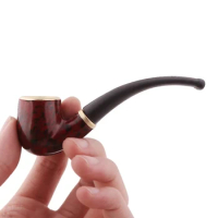 Portable Tobacco Pipe Resin Bent Pipe Cigarette Filter Herb Grinder Handheld Mini Curved Smoke Pipe Beginner Smoking Accessories