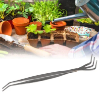 2 In 1 Stainless Steel Bonsai Root Rake Tweezers Home Gardening Planting Tools
