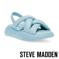 【STEVE MADDEN】HAZZIE 胖胖交叉帶厚底涼鞋(藍色)