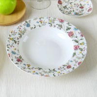 9 Inch, Real Bone China Deep Big Dish for Dinner, Porcelain Buffet Dish Tray for Salad, Ceramic Serving Dish, Side Plate, Charge