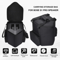 Travel Case with Pockets Dual Zipper Big Capacity Carrying Case Scrarch Proof Fall Preventive for Bose S1 Pro Audio Microphone