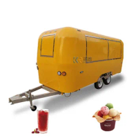 Airstream Coffee Pizza BBQ Fast Food Trailers Chinese New Street Mobile Fast Food Truck Van Ice Cart