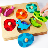 Wooden Puzzles for Toddlers 1-3 Montessori Toys for 1 2 Year Old Boy Girl Birthday Easter Gifts Dino