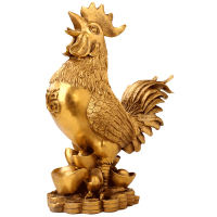 歐圣英 黃銅公雞擺件 福字雞十二生肖雞擺設如意元寶雞