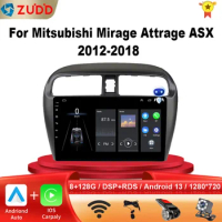 Android 13 2din Car Radio For Mitsubishi Mirage Attrage 2012-2018 Multimidia System Video Player Navigation DSP IPS Carplay