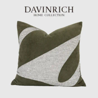 DAVINRICH Moss Green Modern Abstract Cushion Cover American Style Sofa Bed Pillow Case Shams 45x45cm Distinctive Design Interior