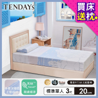 【TENDAYS】希臘風情紓壓床墊3尺標準單人(20cm厚 記憶床墊)-買床送枕