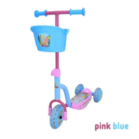 scooter kickboard skuter Anak Otoped Roda 3 nyala anak injak pmb s01 - Pink Biru