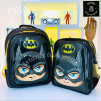 Tas ransel anak PAUD TK SD karakter kartun BATMAN TOPENG 3D LED Tas sekolah laki laki