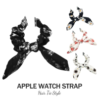 蘋果髮圈錶帶 Apple Watch Series1/2/3/4/5/6/7/8/SE 38/40/42/44mm 手錶替換錶帶 大腸圈彈力拉伸 造型款錶帶 花蝴蝶結系列
