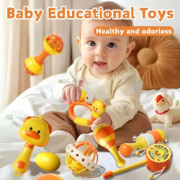 Baby Teether Rattle with Sensory Features, Newborn to 3 Months, Baby Teething Toy, Tactile Developme