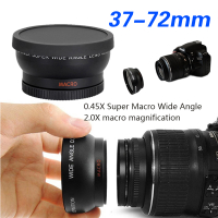 37MM43 46 49 52 55 58 67 72มม. 0.45X Super Macro มุมกว้าง Fisheye Macro เลนส์ถ่ายภาพสำหรับ Canon Nikon Pentax DSLR DV