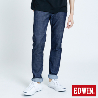 EDWIN EDGE 加大碼 立體繡窄管牛仔長褲-男-原藍色