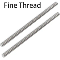 M6 M8 M10 M12 M14 M16 M18 M20 250mm Length Fine Thread Bolt 304 Stainless Steel Threaded Rod Full-Thread Bar Studding