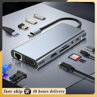 USB C HUB For Macbook Air M1 iPad Pro Type C Splitter To HDMI 4K thunderbolt 3 Docking Station Laptop Adapter With PD SD TF RJ45