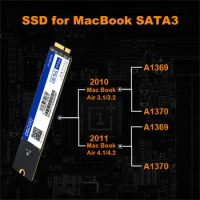 OSCOO SATA3 SSD M.2 NGFF Solid State Drive 512GB 1tb for 2010 2011 Macbook Air A1370 A1369 SSD Internal Hard Disk Upgrade SSD