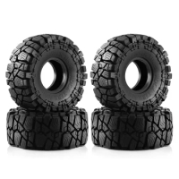 KKRC 4PCS 115mm Mud Terrain 1.9" Rubber Tire Wheel Tyre for 1/10 RC Crawler Car Axial SCX10 Pro Capra Traxxas TRX4 RC4WD D90 Red