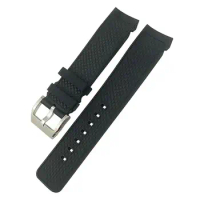 PCAVO For IWC Aquatimer IW329001 IW376803 Black Waterproof Bracelet Silicone Watch Strap 22mm Quick-Change System Rubber