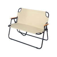 日韓便攜戶外雙人折疊椅露營沙灘椅靠背扶手椅鐵管雙人彈簧椅 夢露日記
