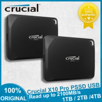 Crucial X10 Pro 1TB 2TB 4TB Portable SSD Read up to 2100MB/s for Water dust Resistant PC Mac USB 3.2 Desktop Laptop External