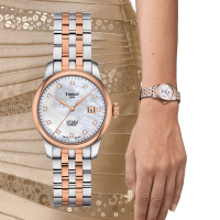 TISSOT天梭 官方授權 力洛克系列鑲鑽機械腕錶-玫瑰金 母親節 禮物 29mm/T0062072211600