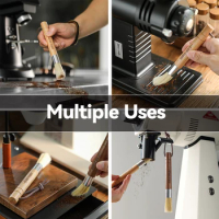 MHW-3BOMBER Coffee Grinder Cleaning Brush Dusting Espresso Brush Accessories for Home Barista Kitchen Tool Wood Handle &amp; Natural