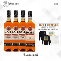 Bacardi Spiced Rum Gold Carta Oro 750mL Buy 4 Free 1x T-Shirt Long Sleeve