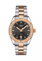 Tissot PR 100 Sport Chic Two tone Stainless Steel Bracelet and Black Dial Quartz Watch- T101.910.22.061.00