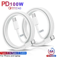 100W USB C To USB Type C Cable PD Fast Charging Charger Cord USB-C 5A For Macbook Matebook Samsung Type-C USBC Cable 1m 2m 6.6ft