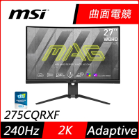 MSI微星 MAG 275CQRXF 27型 240Hz 2K HDR曲面電競螢幕