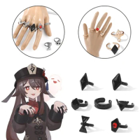 Genshin Impact Hutao Cosplay Rings Props Jewelry Halloween Cosplay  Accessories