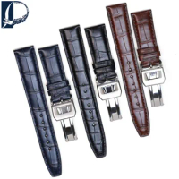 Pesno Suitable for IWC Portuguese Crocodile Leather Watch Accessories Men Black Brown Dark Brown Genuine Leather Watch Strap