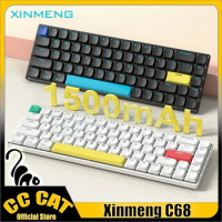 Xinmeng C68 Mechanical Keyboard Low Profile Wireless Bluetooth 3 Mode Hot Swap Rgb Backlight Office Keyboard For Tablet iPad Mac