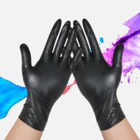 100pcs Black Thicken Waterproof Nitrile Gloves Kitchen Disposable Latex Non-slip Gloves Household Mechanic Laboratory Cleaning