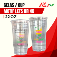 CUP 22 OZ SLIM ISI 50 - Gelas Plastik Tebal - Cup Printing Sablon
