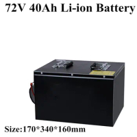 Waterproof 72V 40Ah lithium-ion battery pack BMS build-in for 4000w 3500w for tricycle scooter motorcycle + 5A Charger