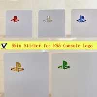 5pcs/lot Gold glossy Custom Vinyl Decal Skin Sticker For PS5 console Logo Underlay For PS5 Disk Digital logo Version Accessories