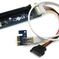 Free Shipping PCI-E PCI E 1X to 16X Riser Card +60CM USB 3.0 Extender Cable with Power Supply for Bitcoin Litecoin Miner
