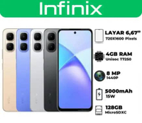 INFINIX SMART 10 TERBARU RAM 4/64GB (GARANSI RESMI) SILVER