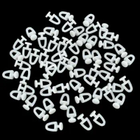 60Pcs Visible Plastic Rollers Rail Curtain Track Hook Replacement Accessories