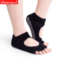 Pointouch Socks Women 100% Cotton Sport Socks Bottom Skidproof Non-slip Leaking Toe Five Fingers Toe Socks Breathable